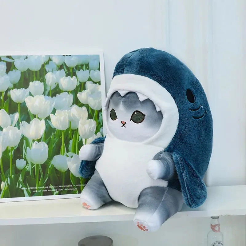 1 Stück Anime Hai Katze Plüschtier Niedliche Kuscheltiere Weiche Plüschtiere Puppenspielzeug Kissen Geburtstagsgeschenk für Kinder Erwachsene Mädchen Wohnkultur
