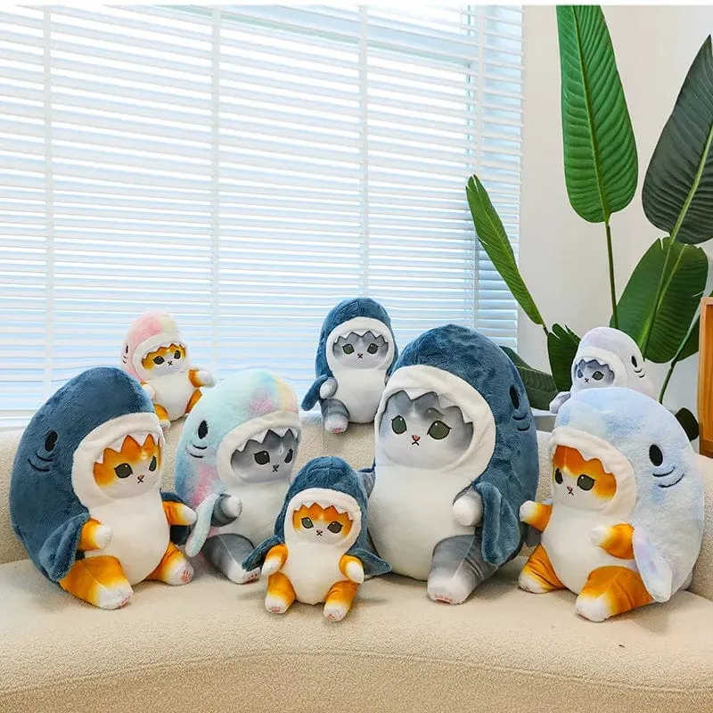 1 Stück Anime Hai Katze Plüschtier Niedliche Kuscheltiere Weiche Plüschtiere Puppenspielzeug Kissen Geburtstagsgeschenk für Kinder Erwachsene Mädchen Wohnkultur