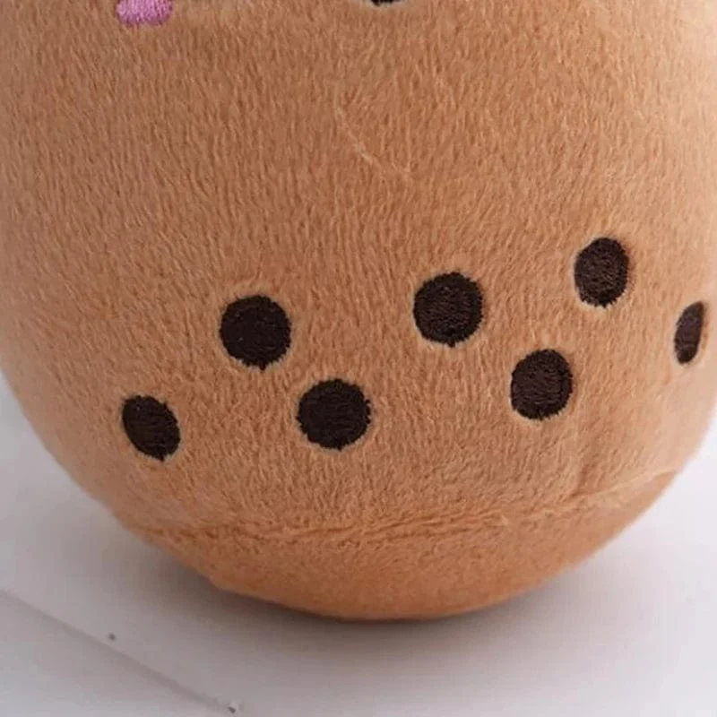 Niedliches Plüschkissen mit Fruchtmilch und Bubble Tea, Kawaii-Kuscheltier, weich und mit Saugnapf, Schlüsselanhänger, Rucksackanhänger, Geschenkidee