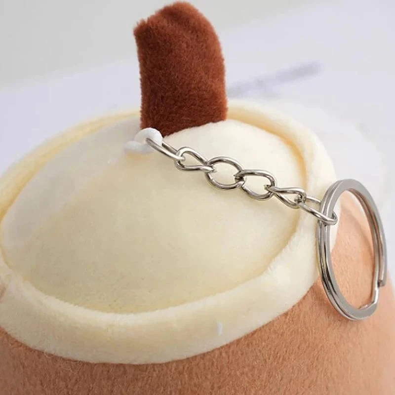 Niedliches Plüschkissen mit Fruchtmilch und Bubble Tea, Kawaii-Kuscheltier, weich und mit Saugnapf, Schlüsselanhänger, Rucksackanhänger, Geschenkidee