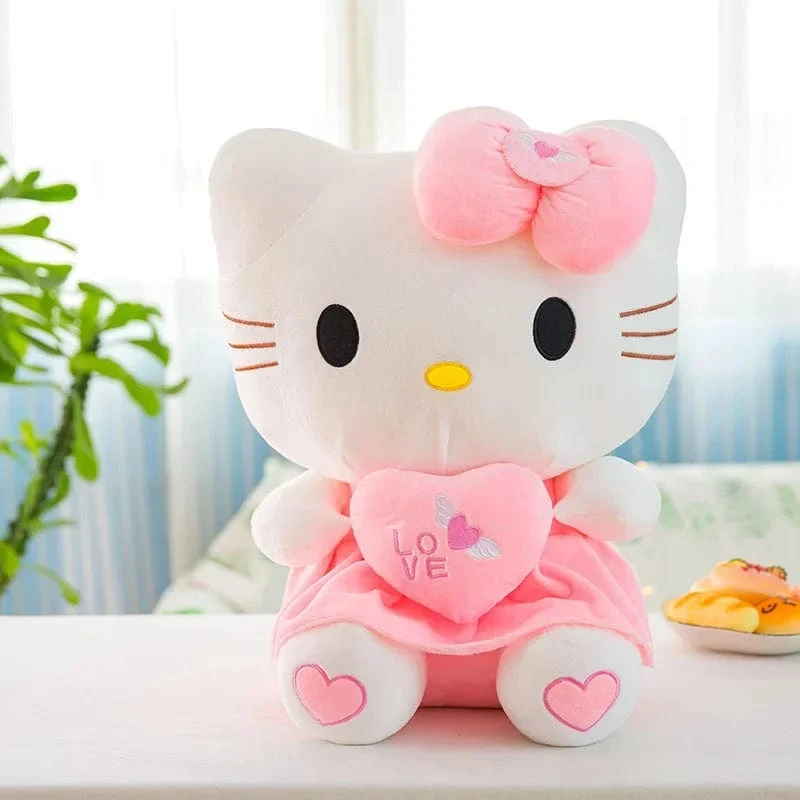 22-35 cm Hallo Kitty Anime Cartoon Niedliche Stofftiere Sanrio Plushier Weiches Kissen Geburtstagsgeschenke für Mädchen Kawaii Anhänger Puppen