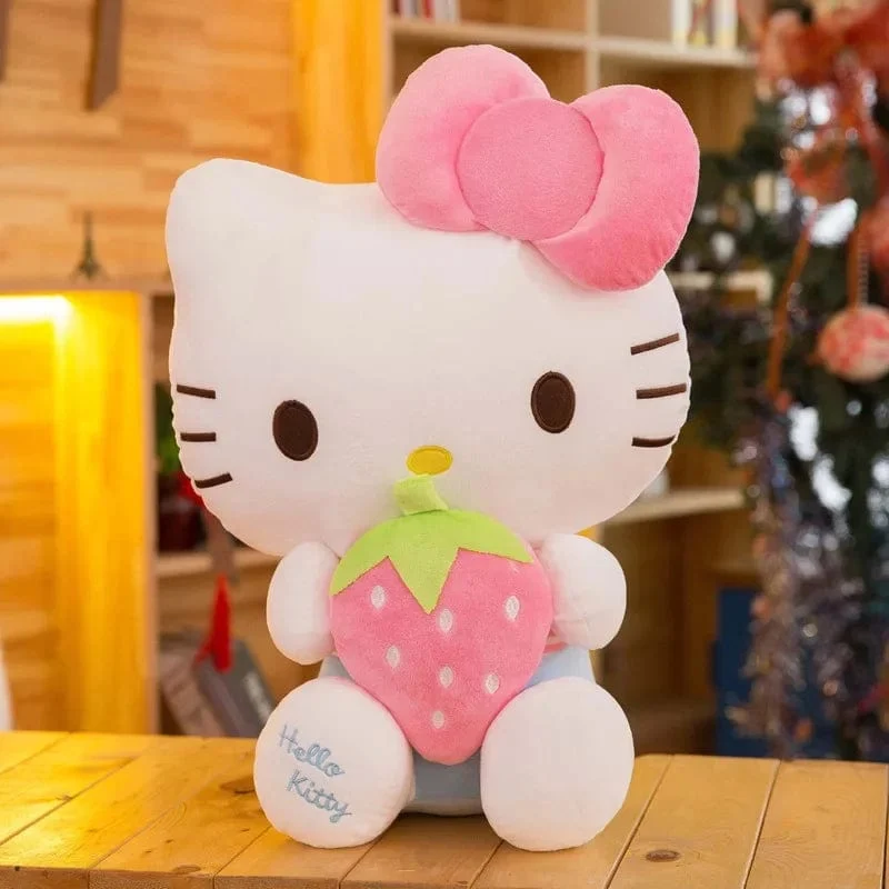 22-35 cm Hallo Kitty Anime Cartoon Niedliche Stofftiere Sanrio Plushier Weiches Kissen Geburtstagsgeschenke für Mädchen Kawaii Anhänger Puppen