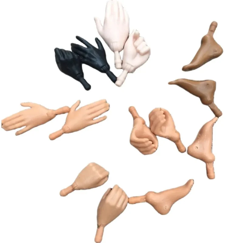 Neue Original-Ersatzpuppenhände Monstering High Puppenspielzeugteile Schwarz Grau Gelb Blau Fishman Puppenhände DIY Spielzeugzubehör
