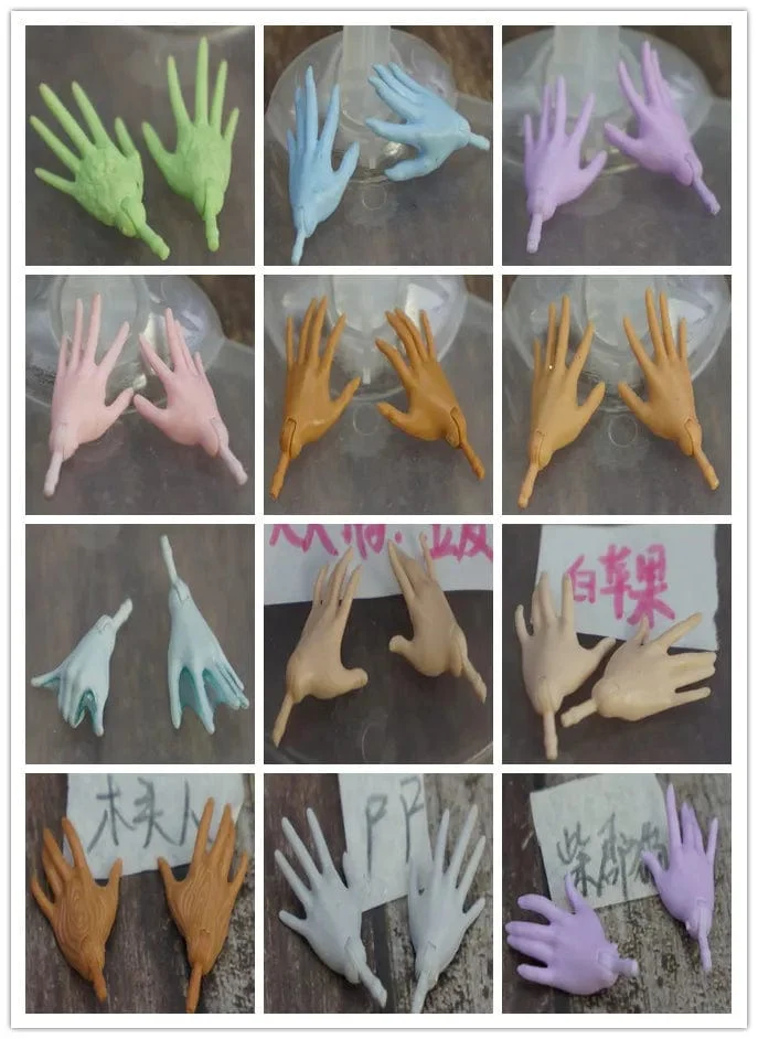 Neue Original-Ersatzpuppenhände Monstering High Puppenspielzeugteile Schwarz Grau Gelb Blau Fishman Puppenhände DIY Spielzeugzubehör