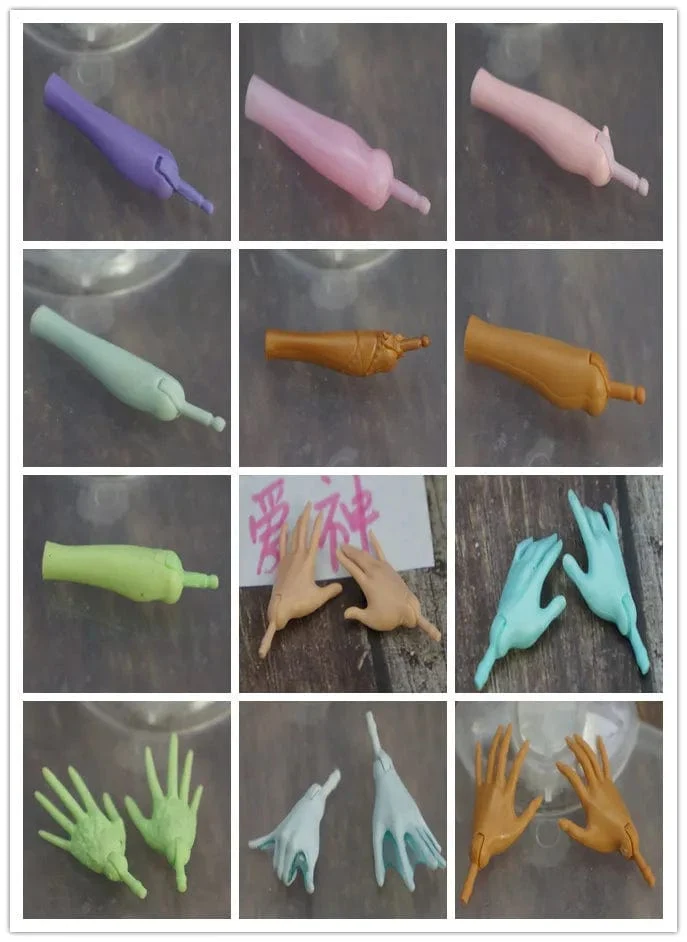 Neue Original-Ersatzpuppenhände Monstering High Puppenspielzeugteile Schwarz Grau Gelb Blau Fishman Puppenhände DIY Spielzeugzubehör