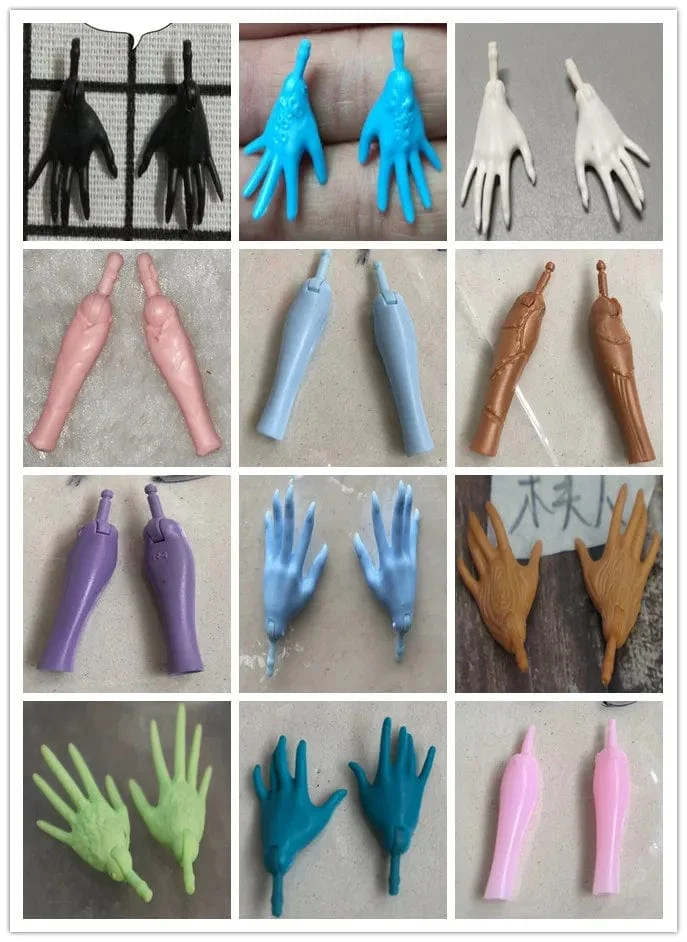 Neue Original-Ersatzpuppenhände Monstering High Puppenspielzeugteile Schwarz Grau Gelb Blau Fishman Puppenhände DIY Spielzeugzubehör