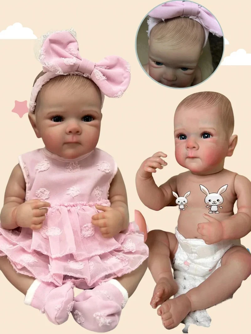 18 Zoll lebensechte Vollsilikon-Vinyl Reborn Mädchen Bettie Bebe handgemachte Neugeborene Babypuppe für Kinder Geschenke
