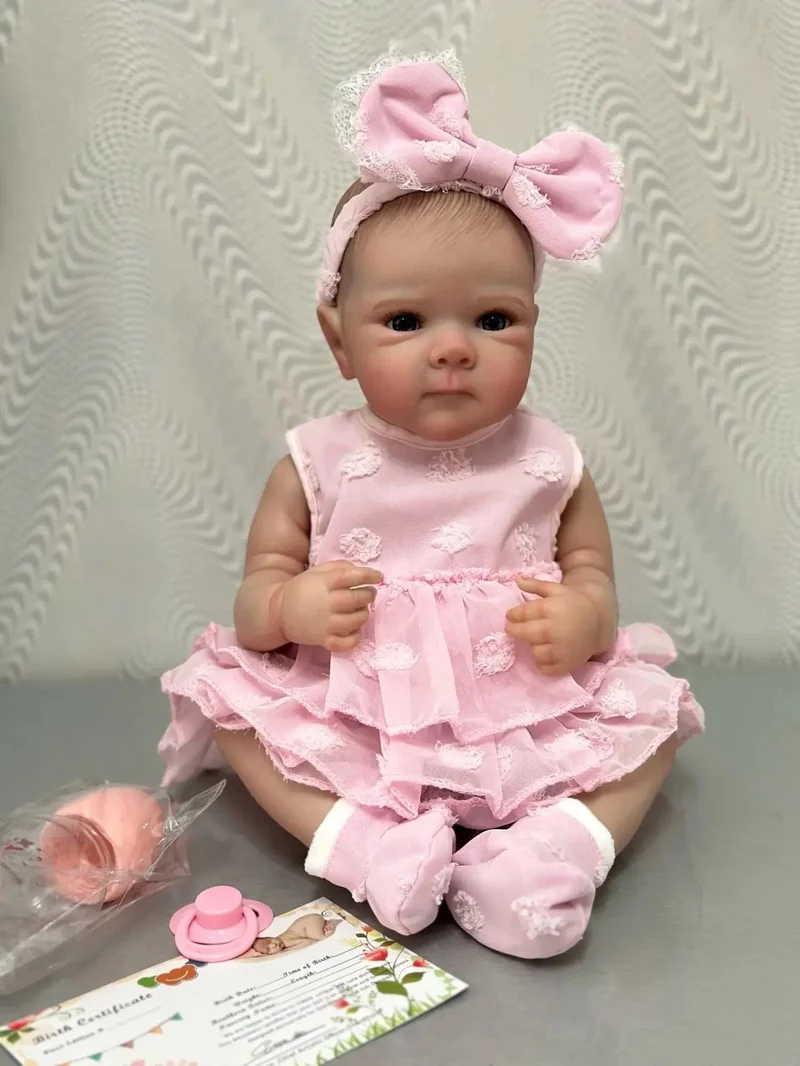 18 Zoll lebensechte Vollsilikon-Vinyl Reborn Mädchen Bettie Bebe handgemachte Neugeborene Babypuppe für Kinder Geschenke