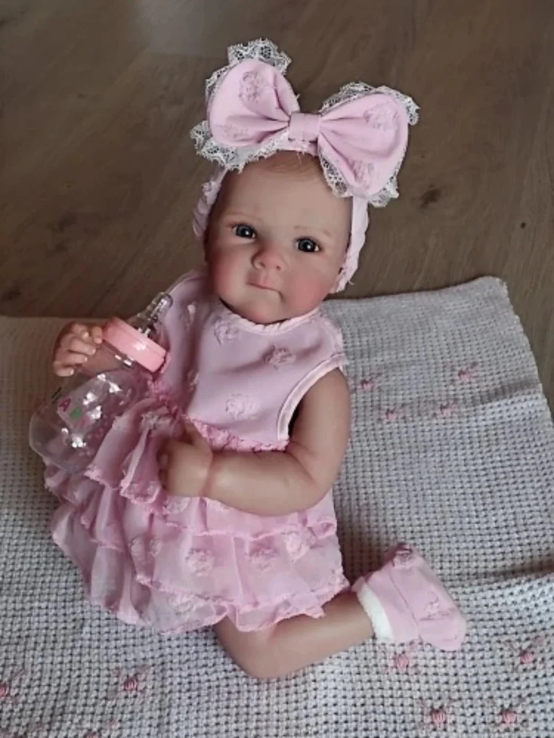 18 Zoll lebensechte Vollsilikon-Vinyl Reborn Mädchen Bettie Bebe handgemachte Neugeborene Babypuppe für Kinder Geschenke
