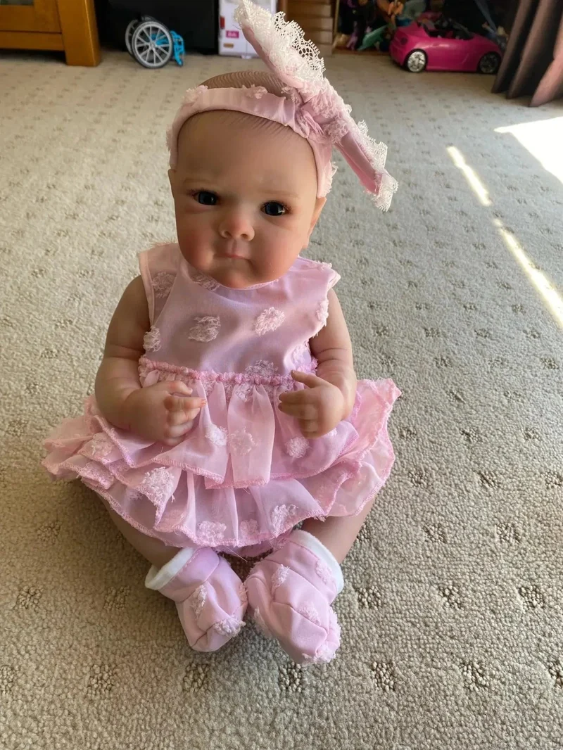 18 Zoll lebensechte Vollsilikon-Vinyl Reborn Mädchen Bettie Bebe handgemachte Neugeborene Babypuppe für Kinder Geschenke
