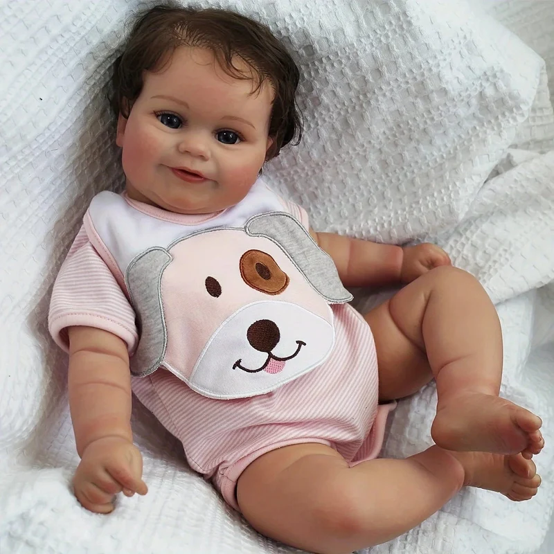 Reborn Babypuppen Mädchen Maddie - 20 Zoll große realistische Neugeborenen-Babypuppen, lebensechte echte Babypuppen, die echt aussehen, mit weichem Silikonkörper