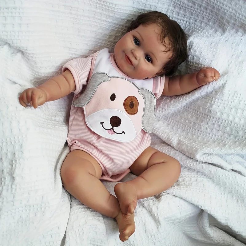 Reborn Babypuppen Mädchen Maddie - 20 Zoll große realistische Neugeborenen-Babypuppen, lebensechte echte Babypuppen, die echt aussehen, mit weichem Silikonkörper