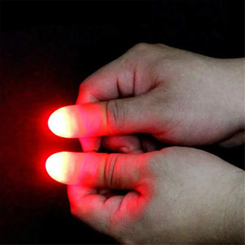 2 STÜCKE Zaubertrick Finger Daumen mit LED Batteriebetriebene Zauberrequisiten Halloween Zaubertrick Finger Daumen Party Spielzeug für Kinder
