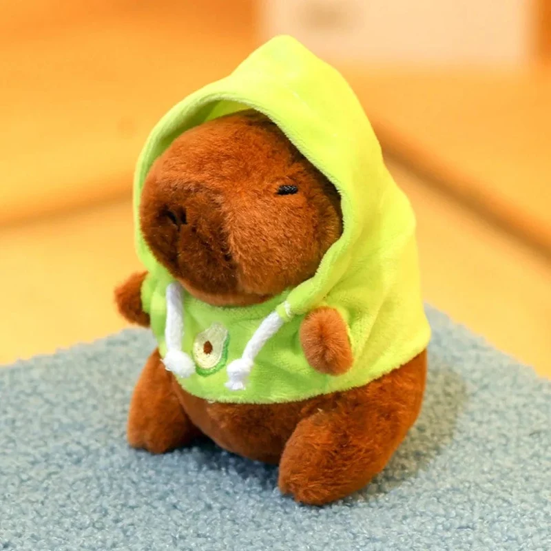 Süßes kleines Capybara-Plüschtier mit Flügeln, Kapuzenpullover, Simulation Capybara-Puppe, flauschiges Spielzeug, Geburtstagsgeschenke