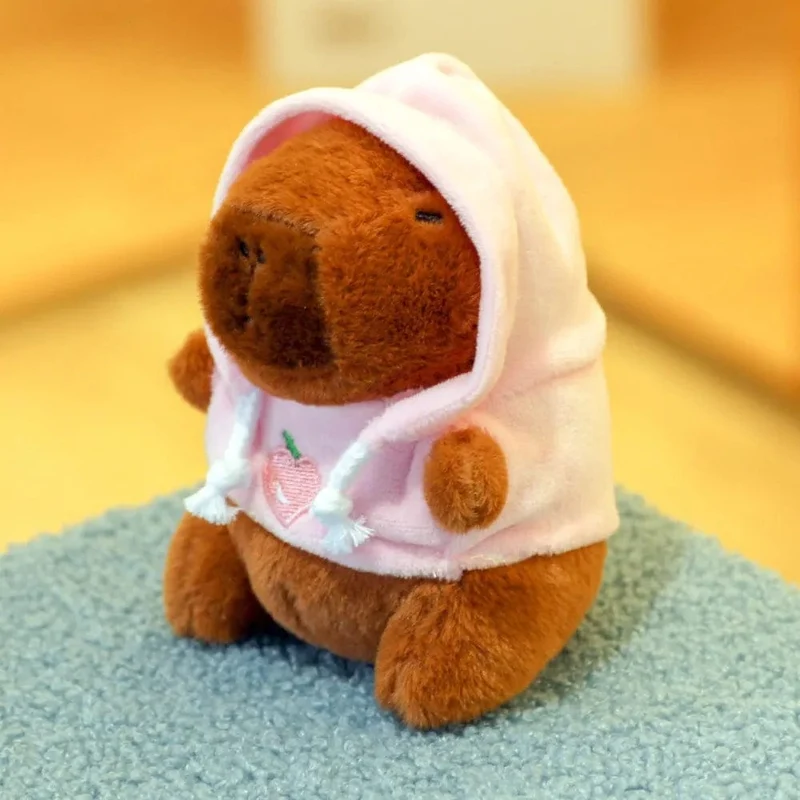 Süßes kleines Capybara-Plüschtier mit Flügeln, Kapuzenpullover, Simulation Capybara-Puppe, flauschiges Spielzeug, Geburtstagsgeschenke