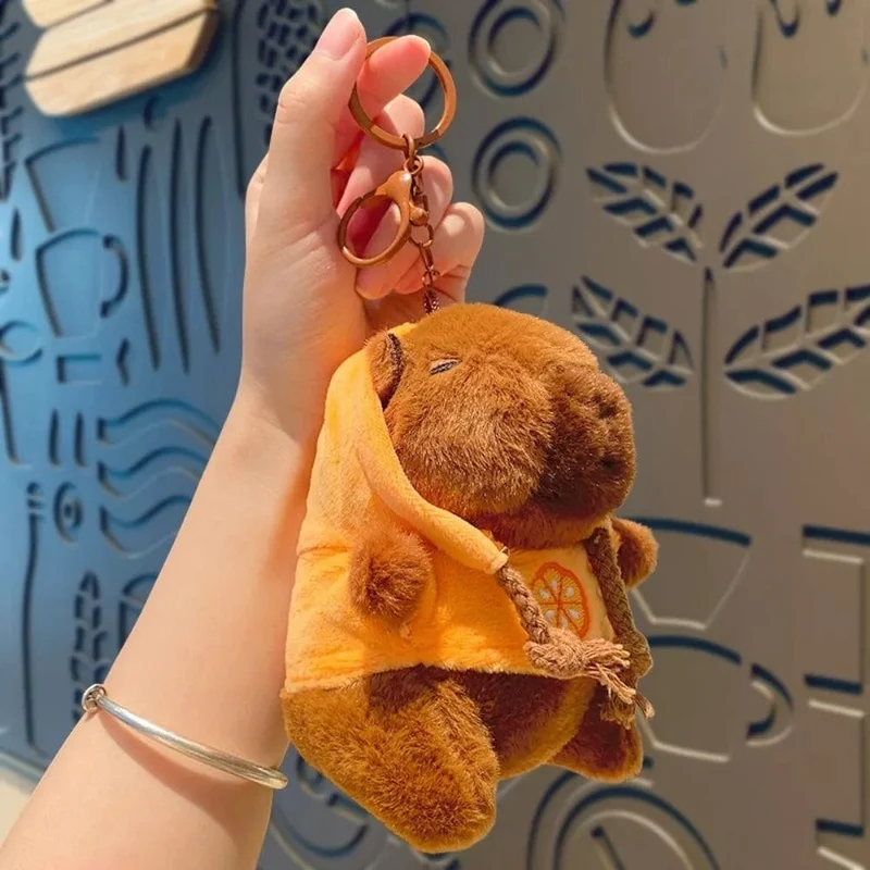 Süßes kleines Capybara-Plüschtier mit Flügeln, Kapuzenpullover, Simulation Capybara-Puppe, flauschiges Spielzeug, Geburtstagsgeschenke
