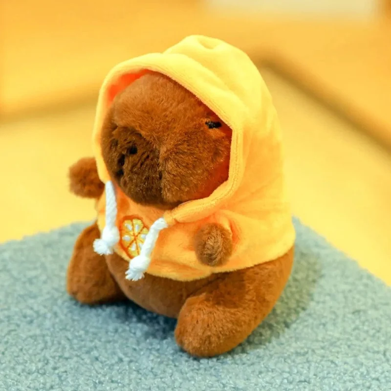 Süßes kleines Capybara-Plüschtier mit Flügeln, Kapuzenpullover, Simulation Capybara-Puppe, flauschiges Spielzeug, Geburtstagsgeschenke