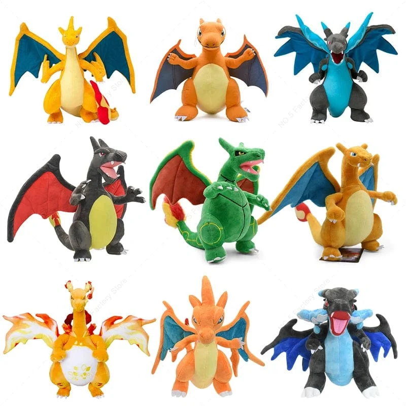 18 Stile Glänzende Charizard-Plüschtiere Pokemon Mega Evolution X & Y Charizard Weiche Kuscheltiere Spielzeugpuppe Geschenk für Kinder