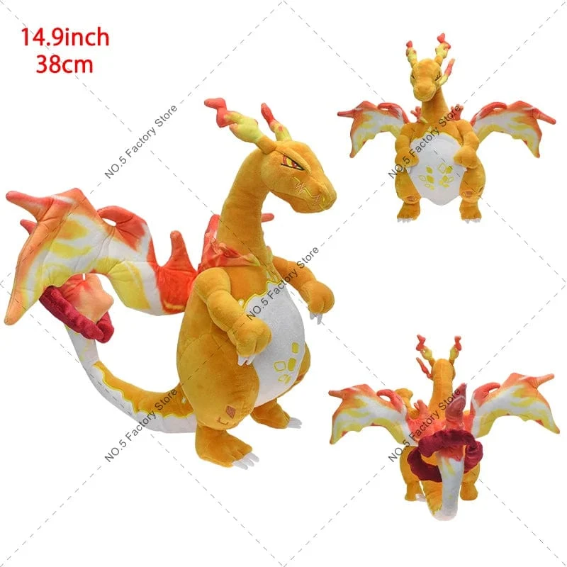 18 Stile Glänzende Charizard-Plüschtiere Pokemon Mega Evolution X & Y Charizard Weiche Kuscheltiere Spielzeugpuppe Geschenk für Kinder