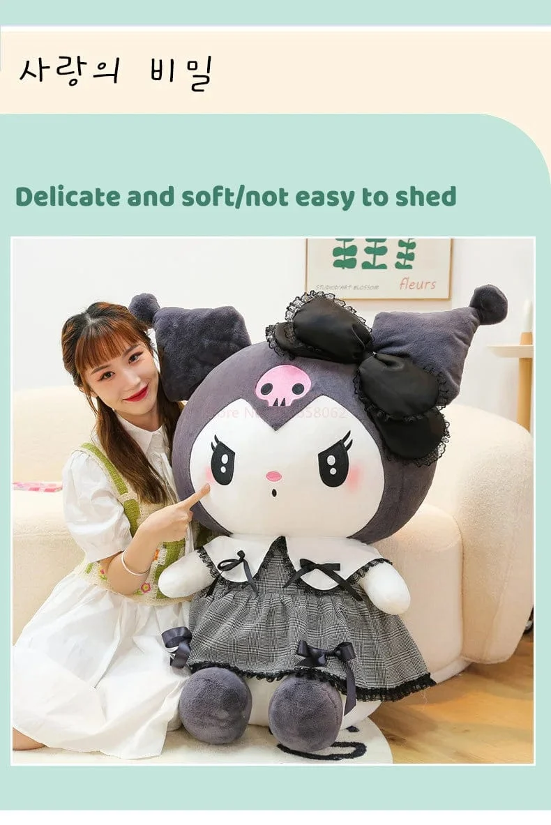 Großes Kuromi Melody Cinnamoroll Plüschtier Kissen Anime Stoffpuppe Anime Sofakissen Mädchenzimmer Dekoration Weihnachtsgeschenk