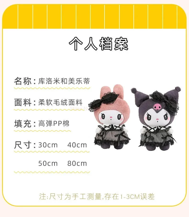 Großes Kuromi Melody Cinnamoroll Plüschtier Kissen Anime Stoffpuppe Anime Sofakissen Mädchenzimmer Dekoration Weihnachtsgeschenk