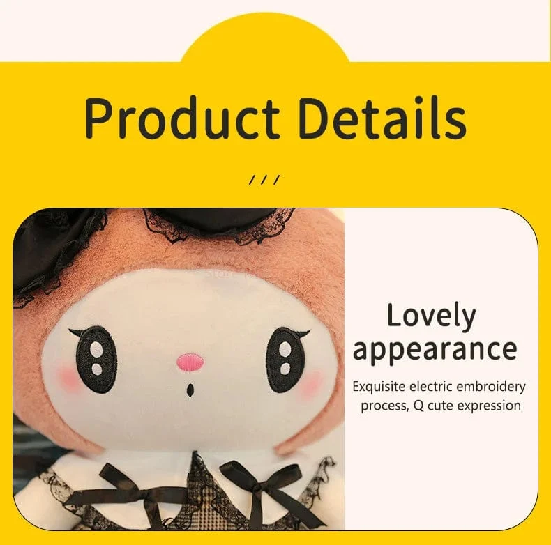 Großes Kuromi Melody Cinnamoroll Plüschtier Kissen Anime Stoffpuppe Anime Sofakissen Mädchenzimmer Dekoration Weihnachtsgeschenk