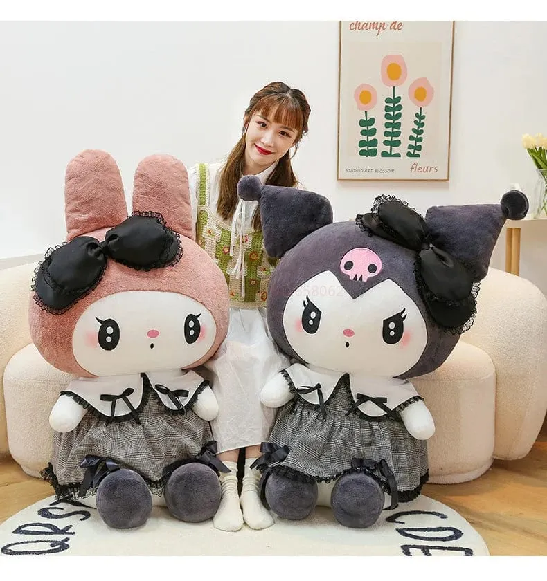 Großes Kuromi Melody Cinnamoroll Plüschtier Kissen Anime Stoffpuppe Anime Sofakissen Mädchenzimmer Dekoration Weihnachtsgeschenk