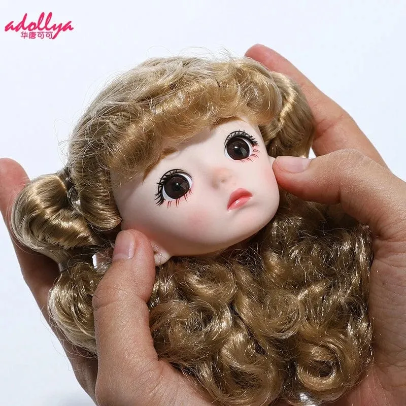 Adollya Köpfe für 30cm 1/6 BJD Puppen Zubehör Kopf mit Augen Make-up Handgemachtes Schönheitsspielzeug für Mädchen Weihnachtsgeschenke für Kinder