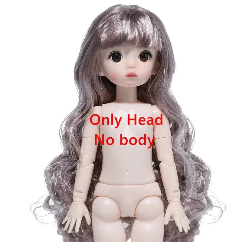 Adollya Köpfe für 30cm 1/6 BJD Puppen Zubehör Kopf mit Augen Make-up Handgemachtes Schönheitsspielzeug für Mädchen Weihnachtsgeschenke für Kinder