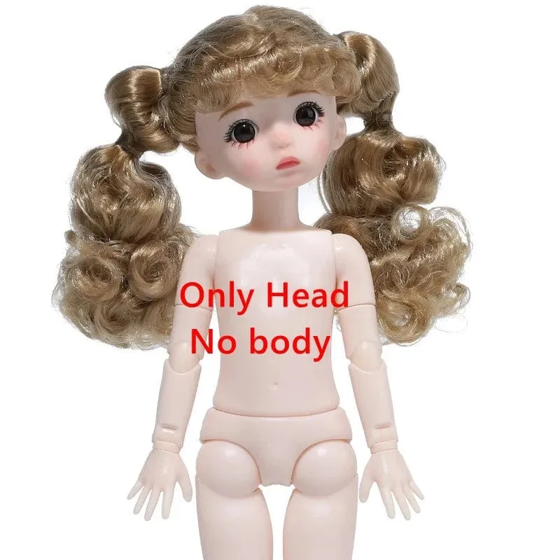 Adollya Köpfe für 30cm 1/6 BJD Puppen Zubehör Kopf mit Augen Make-up Handgemachtes Schönheitsspielzeug für Mädchen Weihnachtsgeschenke für Kinder