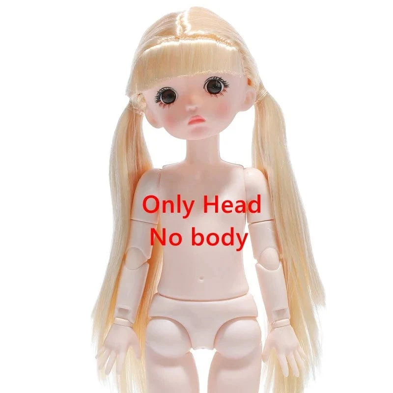 Adollya Köpfe für 30cm 1/6 BJD Puppen Zubehör Kopf mit Augen Make-up Handgemachtes Schönheitsspielzeug für Mädchen Weihnachtsgeschenke für Kinder
