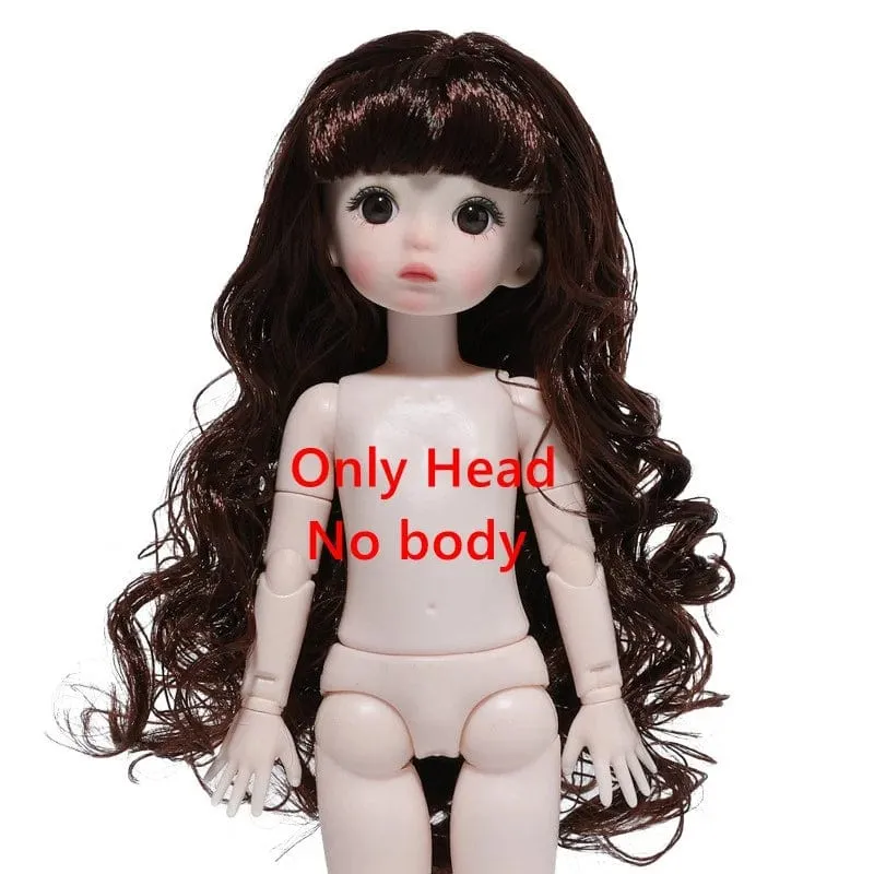 Adollya Köpfe für 30cm 1/6 BJD Puppen Zubehör Kopf mit Augen Make-up Handgemachtes Schönheitsspielzeug für Mädchen Weihnachtsgeschenke für Kinder
