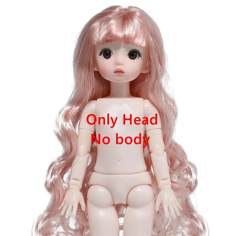 Adollya Köpfe für 30cm 1/6 BJD Puppen Zubehör Kopf mit Augen Make-up Handgemachtes Schönheitsspielzeug für Mädchen Weihnachtsgeschenke für Kinder