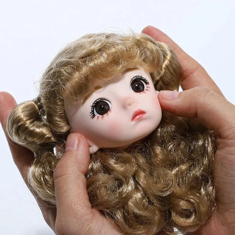 Adollya Köpfe für 30cm 1/6 BJD Puppen Zubehör Kopf mit Augen Make-up Handgemachtes Schönheitsspielzeug für Mädchen Weihnachtsgeschenke für Kinder