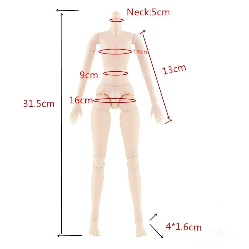 14'' Nude Baby Body mit Multigelenk für 36cm Puppe 1/4 Zubehör Spielzeug für Mädchen