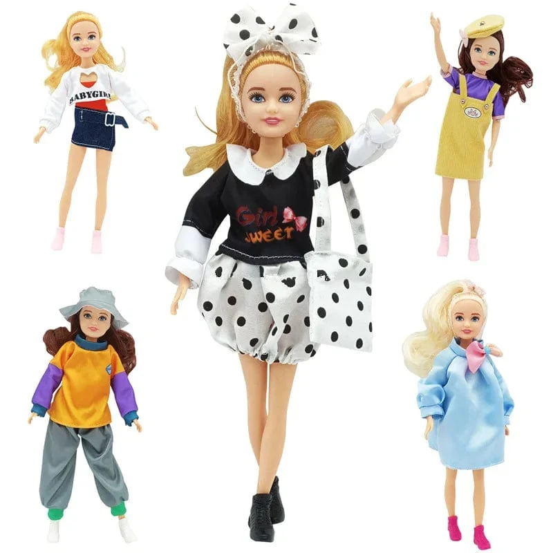 23cm Junge Puppe Vollen Satz 1/7 Kelly Schwester Paar Puppe mit Kleidung Mädchen Ankleiden Spielzeug Geschenke