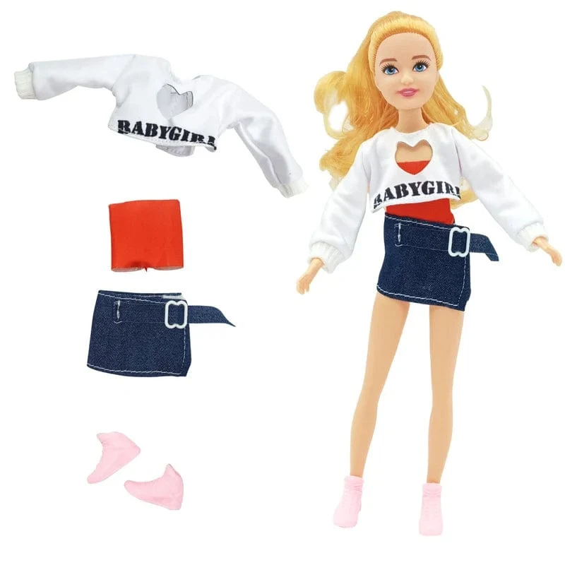 23cm Junge Puppe Vollen Satz 1/7 Kelly Schwester Paar Puppe mit Kleidung Mädchen Ankleiden Spielzeug Geschenke
