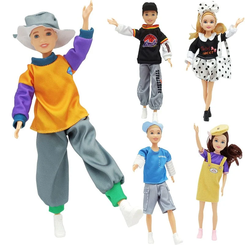 23cm Junge Puppe Vollen Satz 1/7 Kelly Schwester Paar Puppe mit Kleidung Mädchen Ankleiden Spielzeug Geschenke
