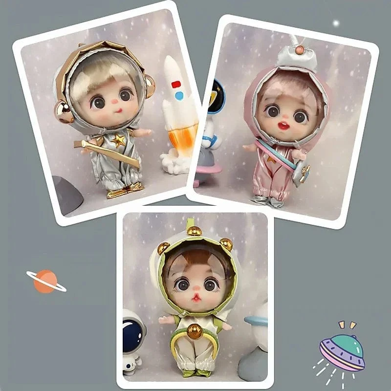 9cm Mini Puppe Astronauten Tiere Schlüsselanhänger Bjd Taschenpuppen Spielzeug Mädchen Reborn Kit Baby Spielzeug für Kinder Baby Junge Zubehör