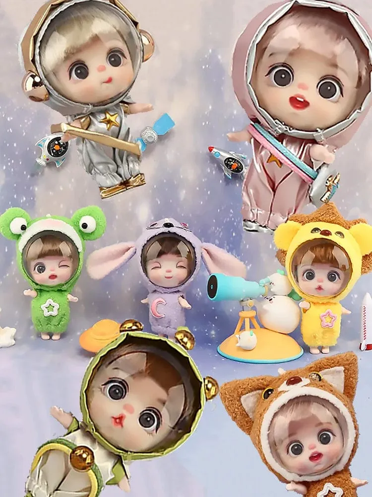 9cm Mini Puppe Astronauten Tiere Schlüsselanhänger Bjd Taschenpuppen Spielzeug Mädchen Reborn Kit Baby Spielzeug für Kinder Baby Junge Zubehör