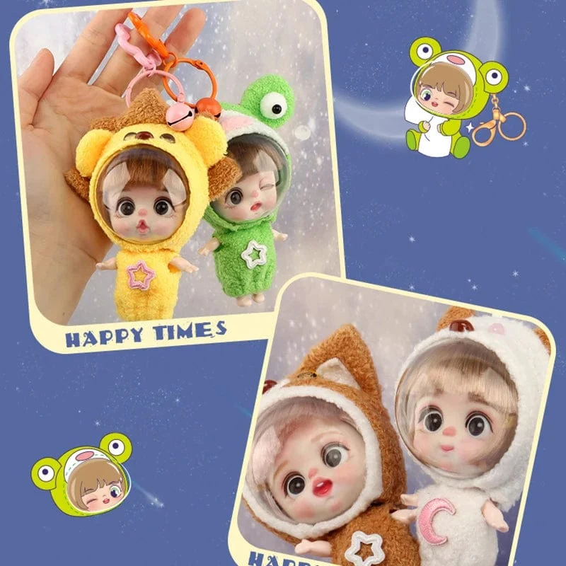 9cm Mini Puppe Astronauten Tiere Schlüsselanhänger Bjd Taschenpuppen Spielzeug Mädchen Reborn Kit Baby Spielzeug für Kinder Baby Junge Zubehör