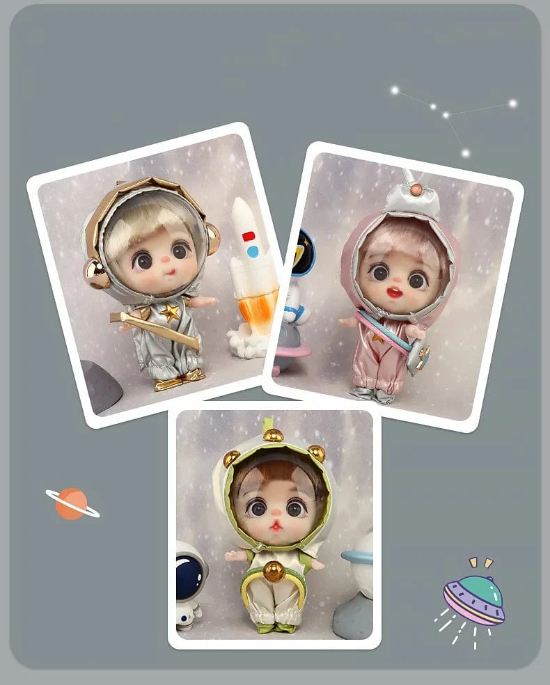 9cm Mini Puppe Astronauten Tiere Schlüsselanhänger Bjd Taschenpuppen Spielzeug Mädchen Reborn Kit Baby Spielzeug für Kinder Baby Junge Zubehör
