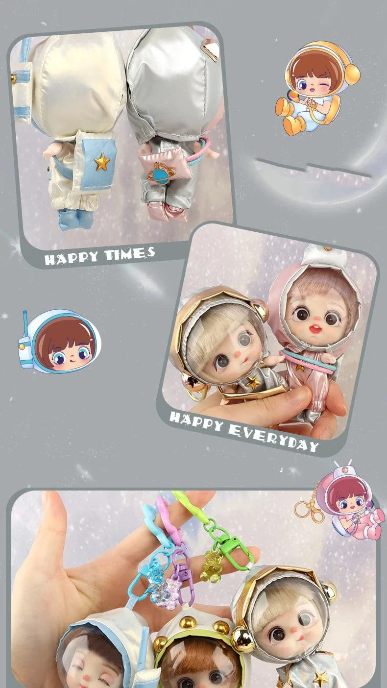 9cm Mini Puppe Astronauten Tiere Schlüsselanhänger Bjd Taschenpuppen Spielzeug Mädchen Reborn Kit Baby Spielzeug für Kinder Baby Junge Zubehör