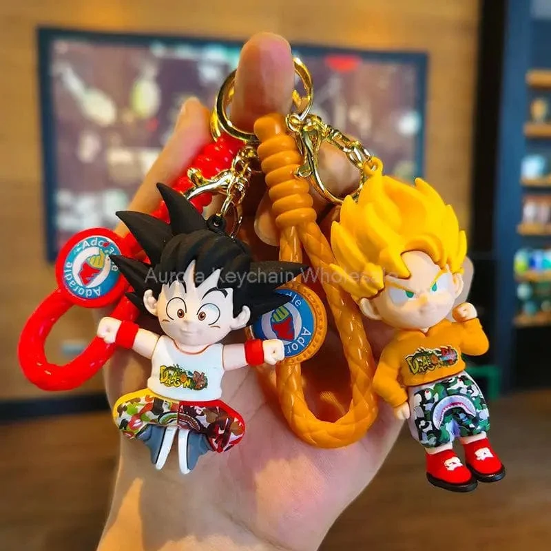 Kinder Anime Dragon Ball Schlüsselanhänger Z Super Saiyajin Goku Bulma Broly Piccolo Majin Buu Serie Auto Anhänger Schlüsselanhänger Spielzeug Geschenke