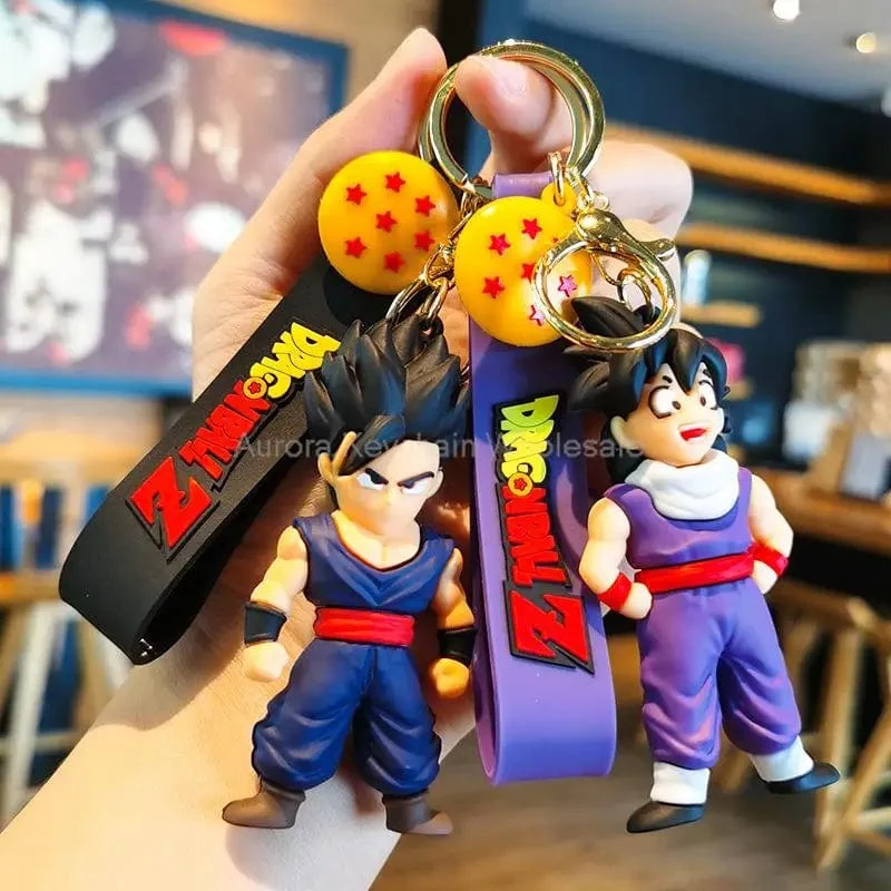 Kinder Anime Dragon Ball Schlüsselanhänger Z Super Saiyajin Goku Bulma Broly Piccolo Majin Buu Serie Auto Anhänger Schlüsselanhänger Spielzeug Geschenke