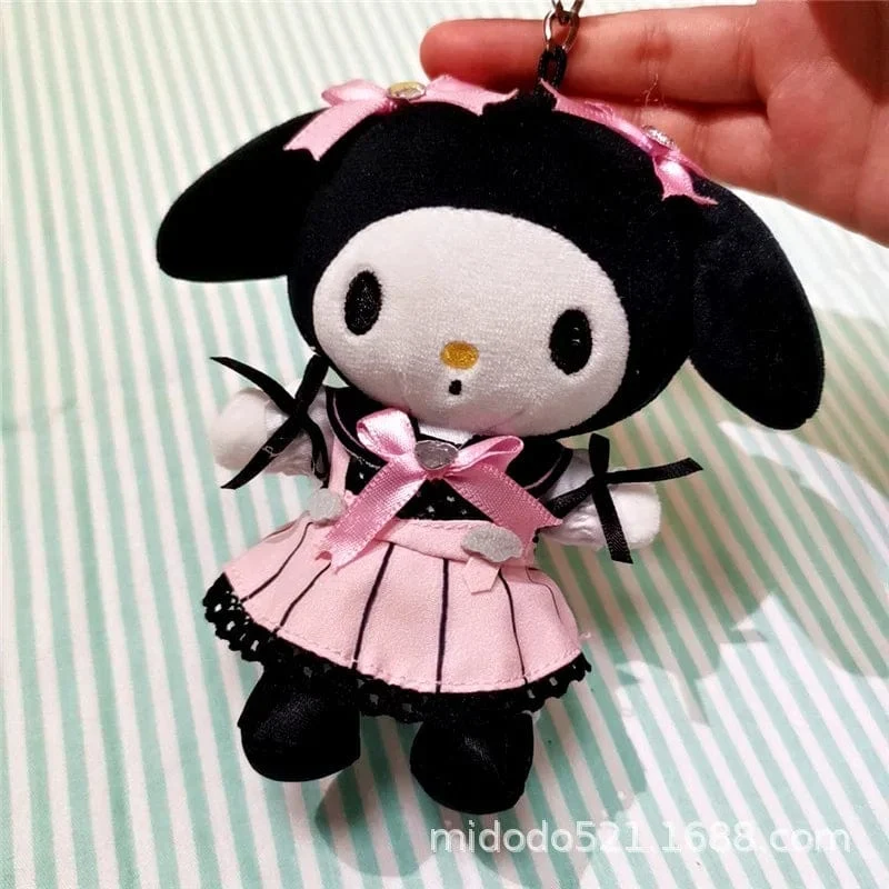 Sanrio Maid Serie Kuromi Mymelody Cinnamoroll Plüsch Spielzeug Puppe Rucksack Schlüsselanhänger Anhänger Mädchen Geburtstag Geschenk