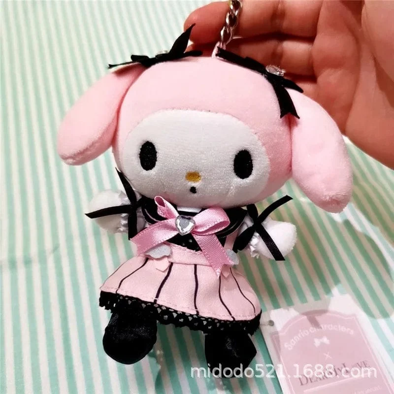 Sanrio Maid Serie Kuromi Mymelody Cinnamoroll Plüsch Spielzeug Puppe Rucksack Schlüsselanhänger Anhänger Mädchen Geburtstag Geschenk