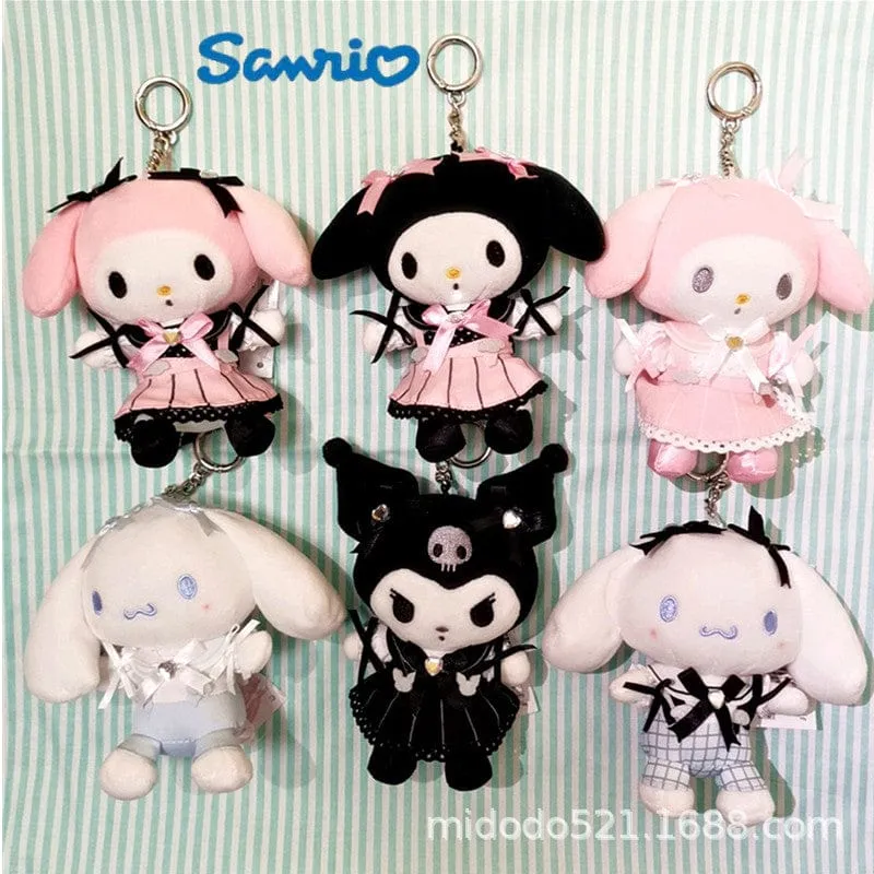 Sanrio Maid Serie Kuromi Mymelody Cinnamoroll Plüsch Spielzeug Puppe Rucksack Schlüsselanhänger Anhänger Mädchen Geburtstag Geschenk