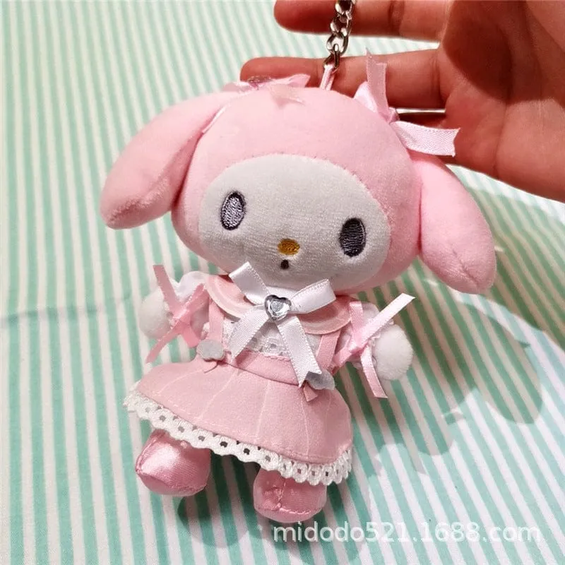 Sanrio Maid Serie Kuromi Mymelody Cinnamoroll Plüsch Spielzeug Puppe Rucksack Schlüsselanhänger Anhänger Mädchen Geburtstag Geschenk