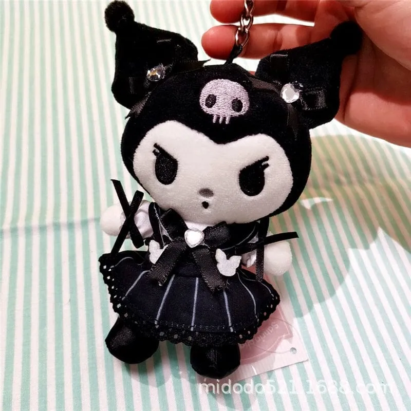 Sanrio Maid Serie Kuromi Mymelody Cinnamoroll Plüsch Spielzeug Puppe Rucksack Schlüsselanhänger Anhänger Mädchen Geburtstag Geschenk
